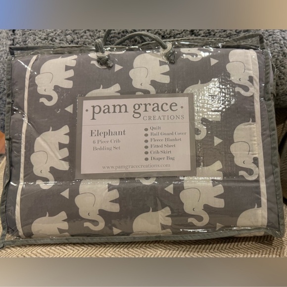 Elephant 6 Piece Crib Bedding Set - Picture 12 of 12